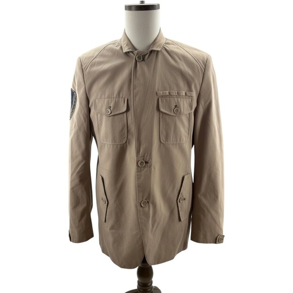 Marc Ecko Cut & Sew Other - Marc Ecko Cut & Sew Mens Tan Military Field Jacket Mandarin Collar Medium